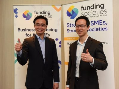 Funding Societies co-founder Kelvin Teo (left) with CEO Kah Meng Wong